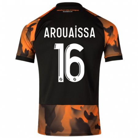 Kandiny Kinder Ines Arouaissa #16 Schwarzorange Ausweichtrikot Trikot 2023/24 T-Shirt Österreich