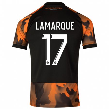 Kandiny Kinderen Alais Lamarque #17 Zwart Oranje Thuisshirt Derde Tenue 2023/24 T-Shirt België