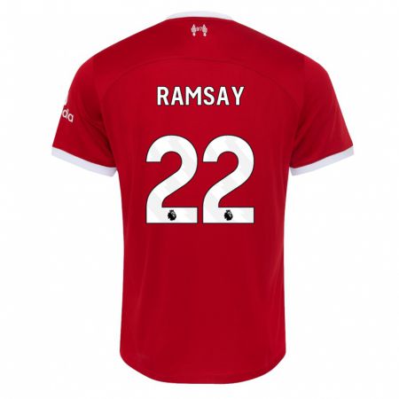 Kandiny Hombre Camiseta Calvin Ramsay #22 Rojo 1ª Equipación 2023/24 La Camisa