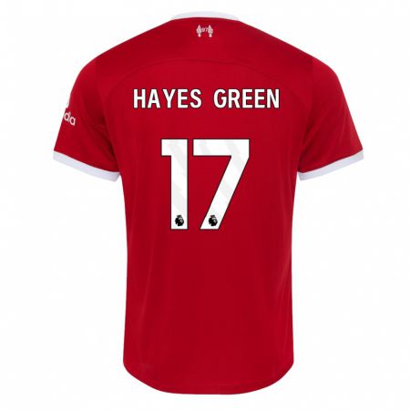 Kandiny Hombre Camiseta Charlie Hayes-Green #17 Rojo 1ª Equipación 2023/24 La Camisa