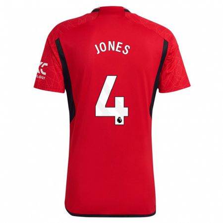 Kandiny Uomo Maglia Phil Jones #4 Rosso Kit Gara Home 2023/24 Maglietta