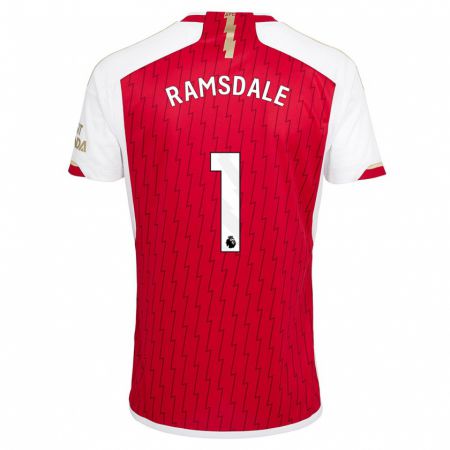 Kandiny Uomo Maglia Aaron Ramsdale #1 Rosso Kit Gara Home 2023/24 Maglietta