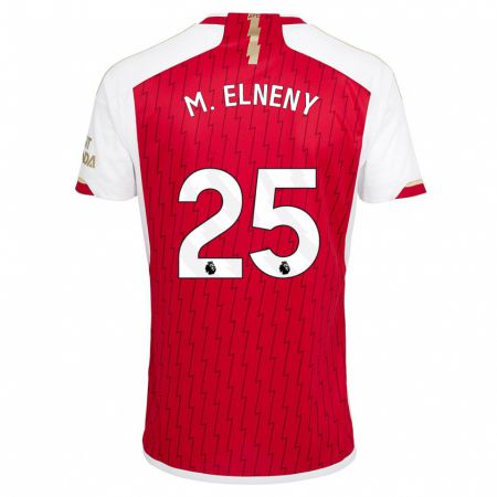 Kandiny Męski Mohamed Elneny #25 Czerwony Domowa Koszulka 2023/24 Koszulki Klubowe