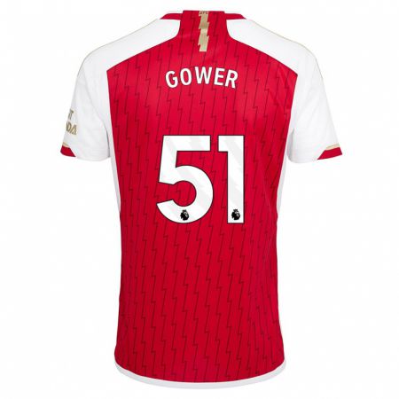 Kandiny Uomo Maglia Jimi Gower #51 Rosso Kit Gara Home 2023/24 Maglietta