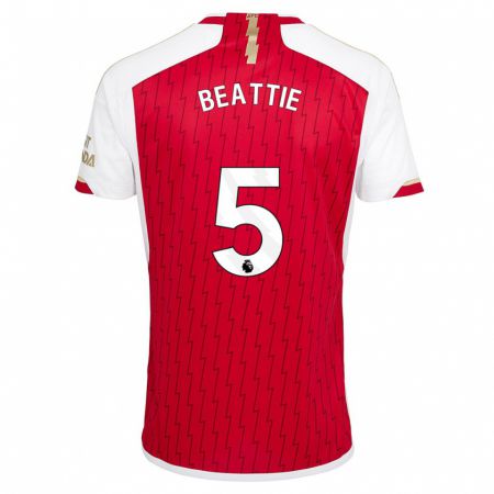 Kandiny Uomo Maglia Jen Beattie #5 Rosso Kit Gara Home 2023/24 Maglietta