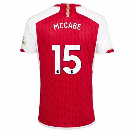 Kandiny Uomo Maglia Katie Mccabe #15 Rosso Kit Gara Home 2023/24 Maglietta