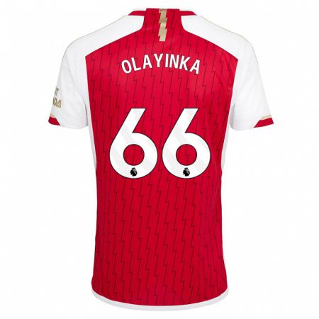 Kandiny Uomo Maglia James Olayinka #66 Rosso Kit Gara Home 2023/24 Maglietta