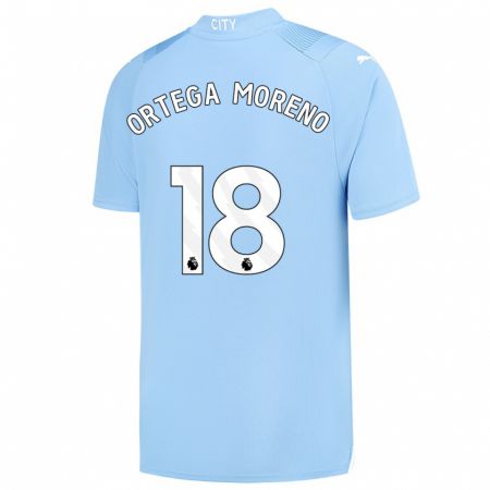 Kandiny Hombre Camiseta Stefan Ortega #18 Azul Claro 1ª Equipación 2023/24 La Camisa