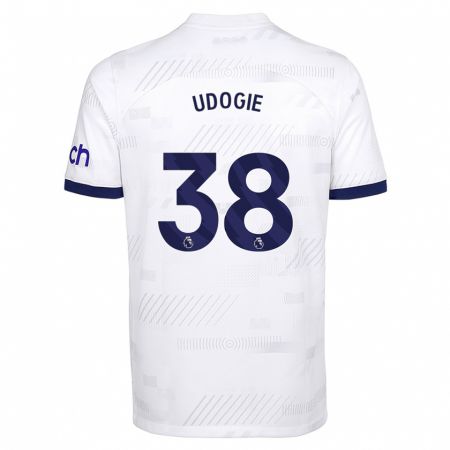 Kandiny Uomo Maglia Destiny Udogie #38 Bianco Kit Gara Home 2023/24 Maglietta