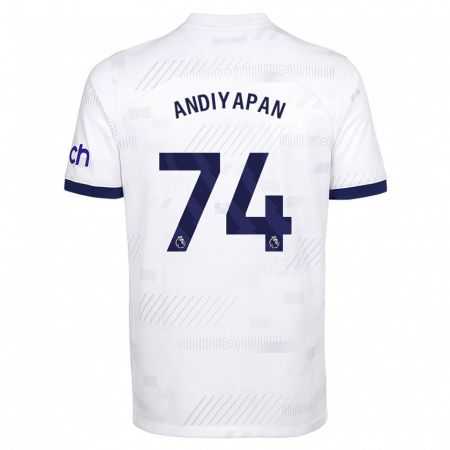 Kandiny Uomo Maglia William Andiyapan #74 Bianco Kit Gara Home 2023/24 Maglietta