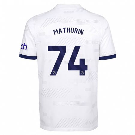 Kandiny Uomo Maglia Roshaun Mathurin #74 Bianco Kit Gara Home 2023/24 Maglietta