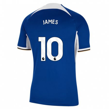 Kandiny Uomo Maglia Lauren James #10 Blu Kit Gara Home 2023/24 Maglietta