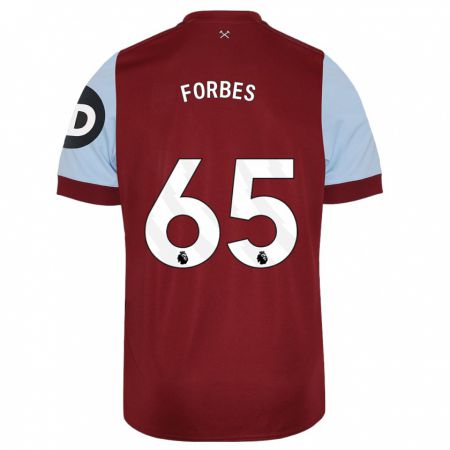 Kandiny Hombre Camiseta Michael Forbes #65 Granate 1ª Equipación 2023/24 La Camisa