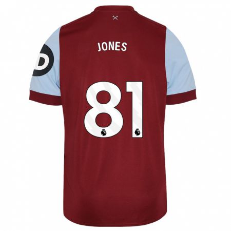 Kandiny Uomo Maglia Liam Jones #81 Marrone Kit Gara Home 2023/24 Maglietta