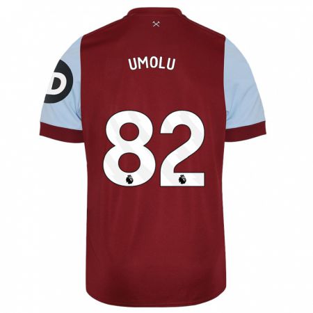 Kandiny Uomo Maglia Jemiah Umolu #82 Marrone Kit Gara Home 2023/24 Maglietta