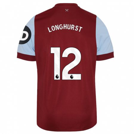 Kandiny Hombre Camiseta Kate Longhurst #12 Granate 1ª Equipación 2023/24 La Camisa