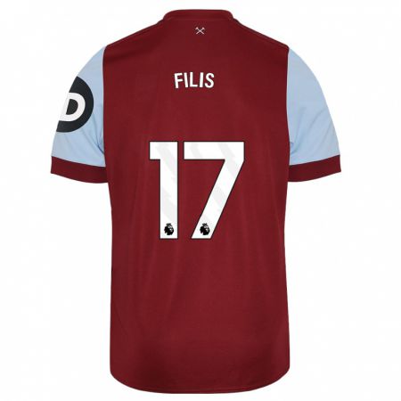 Kandiny Hombre Camiseta Melisa Filis #17 Granate 1ª Equipación 2023/24 La Camisa