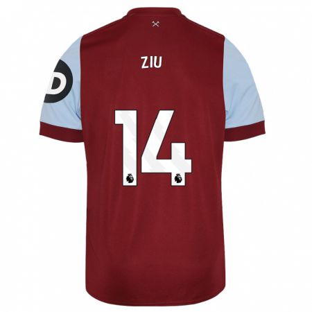 Kandiny Hombre Camiseta Jessica Ziu #14 Granate 1ª Equipación 2023/24 La Camisa