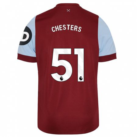 Kandiny Hombre Camiseta Daniel Chesters #51 Granate 1ª Equipación 2023/24 La Camisa