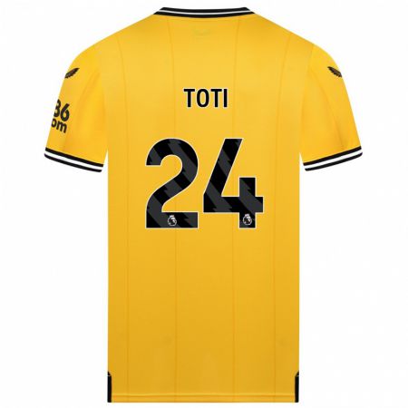 Kandiny Uomo Maglia Toti #24 Giallo Kit Gara Home 2023/24 Maglietta