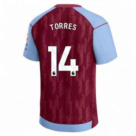 Kandiny Heren Pau Torres #14 Claret Blauw Thuisshirt Thuistenue 2023/24 T-Shirt België