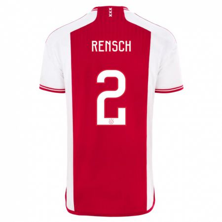 Kandiny Heren Devyne Rensch #2 Rood Wit Thuisshirt Thuistenue 2023/24 T-Shirt België