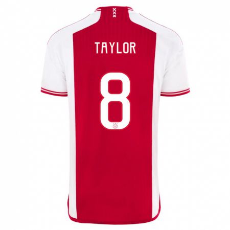 Kandiny Hombre Camiseta Kenneth Taylor #8 Rojo Blanco 1ª Equipación 2023/24 La Camisa México