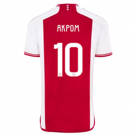 Kandiny Heren Chuba Akpom #10 Rood Wit Thuisshirt Thuistenue 2023/24 T-Shirt België