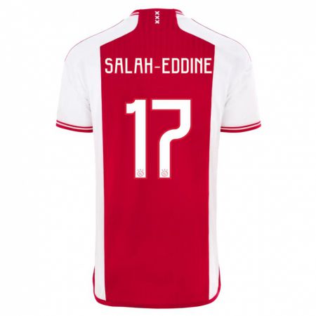 Kandiny Hombre Camiseta Anass Salah-Eddine #17 Rojo Blanco 1ª Equipación 2023/24 La Camisa México