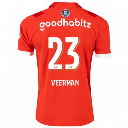 Kandiny Heren Joey Veerman #23 Rood Thuisshirt Thuistenue 2023/24 T-Shirt België