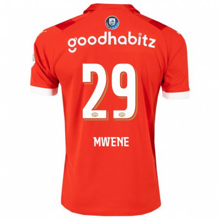 Kandiny Heren Phillipp Mwene #29 Rood Thuisshirt Thuistenue 2023/24 T-Shirt België