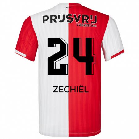 Kandiny Uomo Maglia Gjivai Zechiël #24 Rosso Bianco Kit Gara Home 2023/24 Maglietta