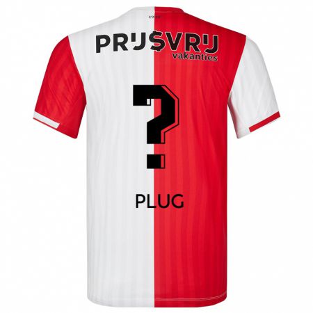 Kandiny Uomo Maglia Jan Plug #0 Rosso Bianco Kit Gara Home 2023/24 Maglietta