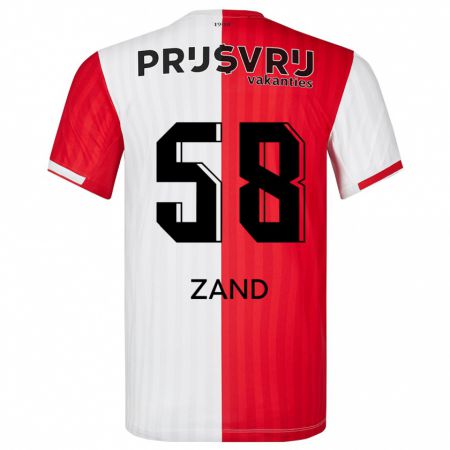 Kandiny Heren Shiloht Zand #58 Rood Wit Thuisshirt Thuistenue 2023/24 T-Shirt België