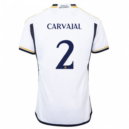 Kandiny Herren Daniel Carvajal #2 Weiß Heimtrikot Trikot 2023/24 T-Shirt Österreich