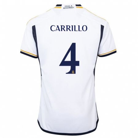 Kandiny Uomo Maglia Álvaro Carrillo #4 Bianco Kit Gara Home 2023/24 Maglietta