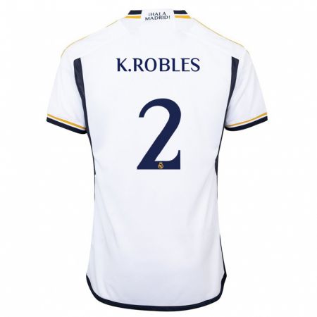 Kandiny Uomo Maglia Kenti Robles #2 Bianco Kit Gara Home 2023/24 Maglietta