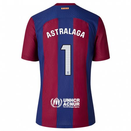 Kandiny Uomo Maglia Ander Astralaga #1 Rosso Blu Kit Gara Home 2023/24 Maglietta