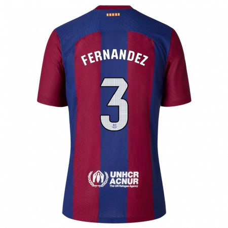 Kandiny Hombre Camiseta Jana Fernandez #3 Rojo Azul 1ª Equipación 2023/24 La Camisa