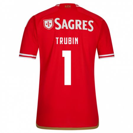 Kandiny Hombre Camiseta Anatoliy Trubin #1 Rojo 1ª Equipación 2023/24 La Camisa