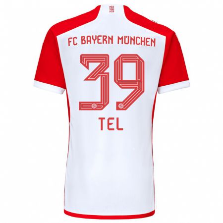 Kandiny Hombre Camiseta Mathys Tel #39 Rojo Blanco 1ª Equipación 2023/24 La Camisa