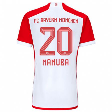 Kandiny Hombre Camiseta Vincent Manuba #20 Rojo Blanco 1ª Equipación 2023/24 La Camisa