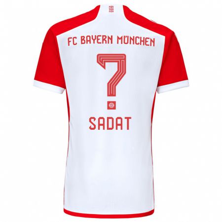 Kandiny Hombre Camiseta Mudaser Sadat #0 Rojo Blanco 1ª Equipación 2023/24 La Camisa