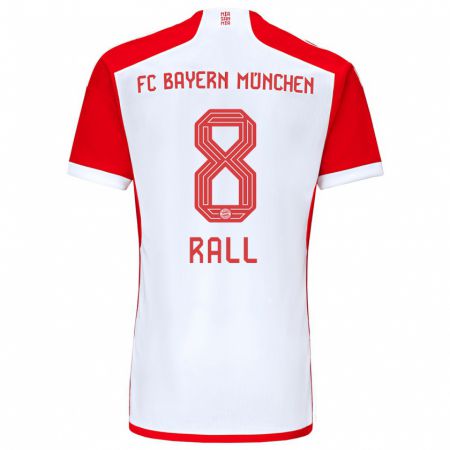 Kandiny Hombre Camiseta Maximiliane Rall #8 Rojo Blanco 1ª Equipación 2023/24 La Camisa