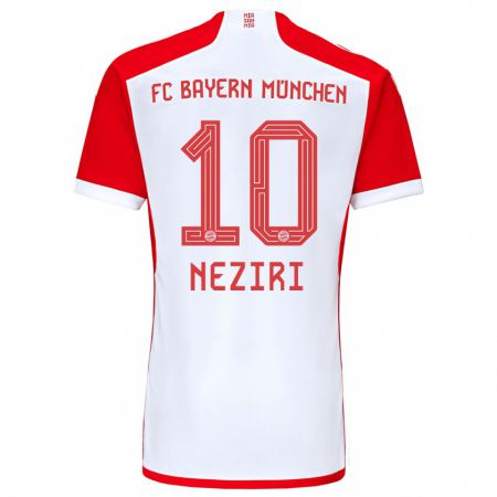 Kandiny Hombre Camiseta Behar Neziri #10 Rojo Blanco 1ª Equipación 2023/24 La Camisa