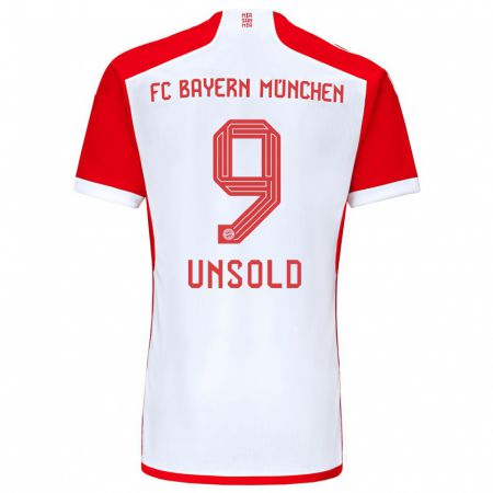 Kandiny Hombre Camiseta Samuel Unsold #9 Rojo Blanco 1ª Equipación 2023/24 La Camisa