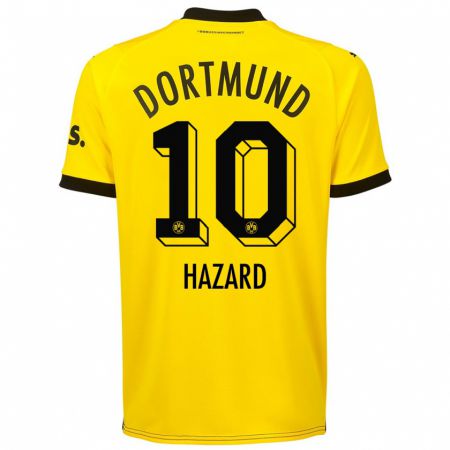 Kandiny Hombre Camiseta Thorgan Hazard #10 Amarillo 1ª Equipación 2023/24 La Camisa