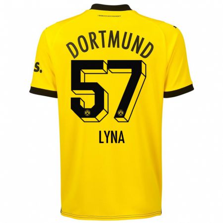 Kandiny Uomo Maglia Schwarz Lyna #57 Giallo Kit Gara Home 2023/24 Maglietta