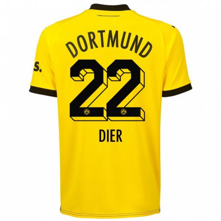 Kandiny Herren Henrik Dier #22 Gelb Heimtrikot Trikot 2023/24 T-Shirt Österreich