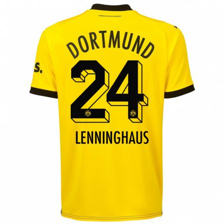 Kandiny Uomo Maglia Mika Lenninghaus #24 Giallo Kit Gara Home 2023/24 Maglietta